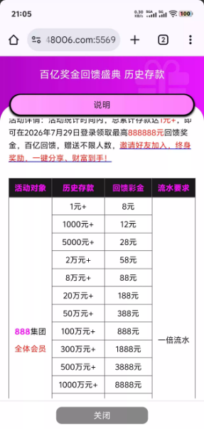 【紫色888】历史存款回馈